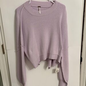Free People Lavender Crew Neck Sweater